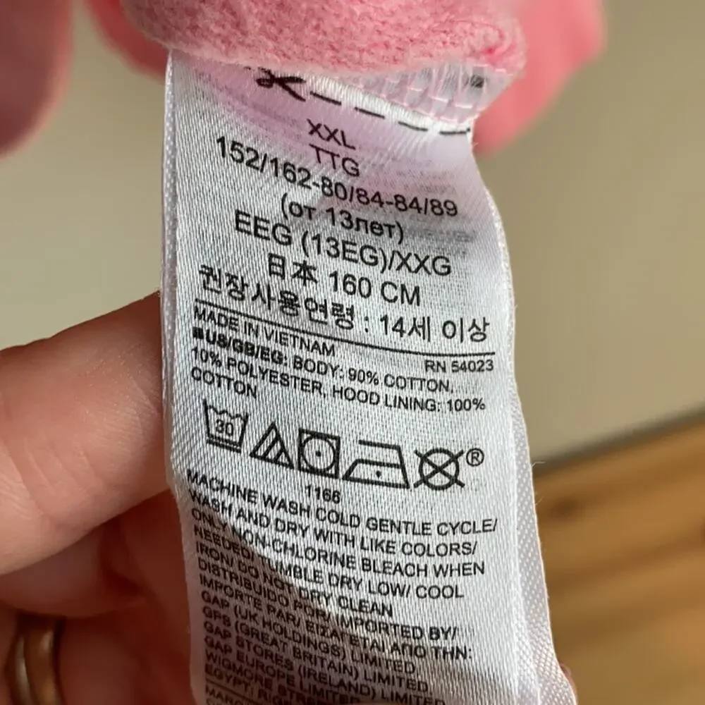 Gap KIDS Pink Dip Dye hooded sweatshirt XXL